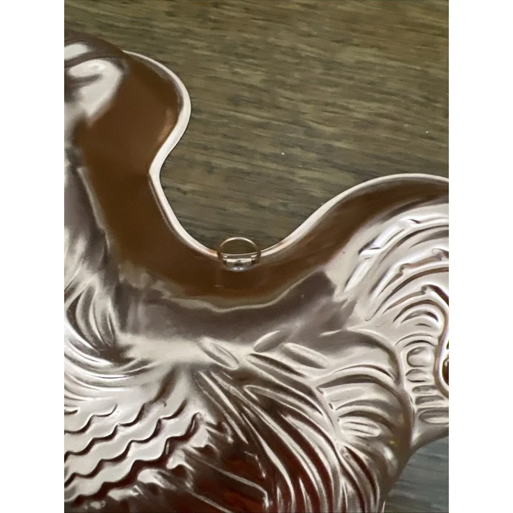 Vintage Farmhouse Rooster Chicken 60s Copper Look Mold Wall Decor Hanging